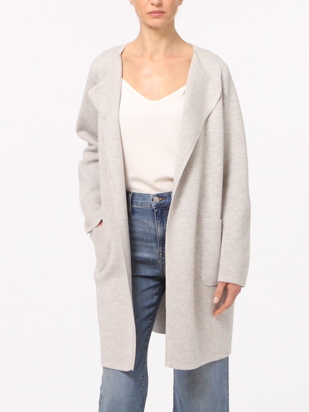 ✨NWT✨ J.CREW Juliette Collarless Sweater Blazer in Heather Graphite Sz XS